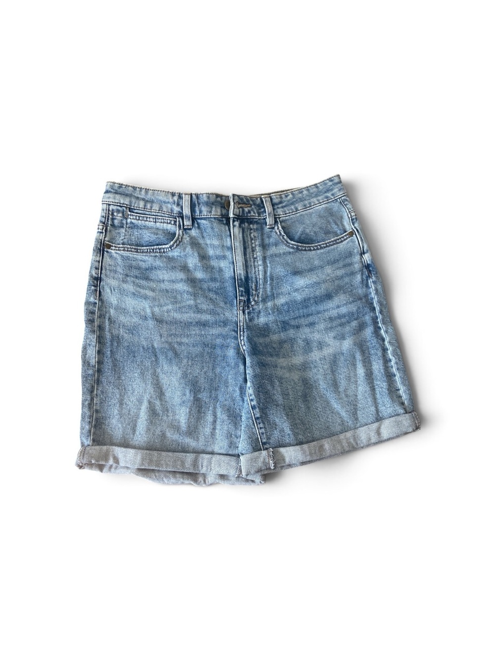 Wrangler Light Blue Denim Cuffed Shorts